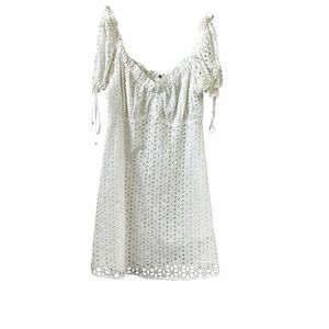 Finders Keeper‎ Coquette Milkmaid Cottage core White Eyelet Women's Off Shoulder